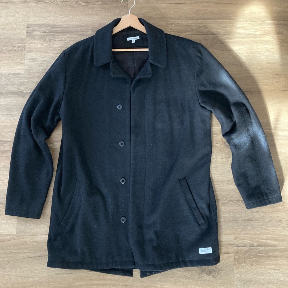 Banks Journal Wool Blend Coat Jacket Black